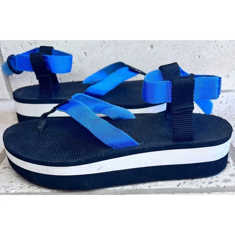 Teva Universal Flatform Sandal Blue Black White Unisex Outdoor Waterproof Size 9